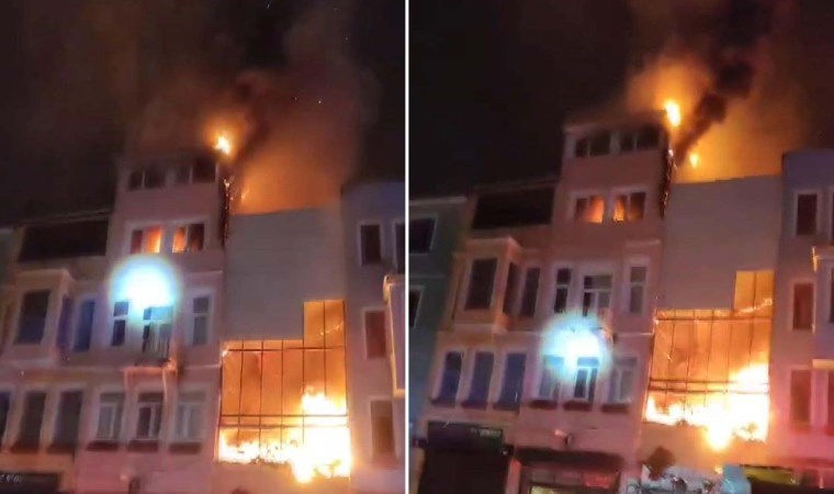 Fatih'te 3 katlı bir binadan çıkan alevler başka bir binaya da sıçradı: 1 yaralı